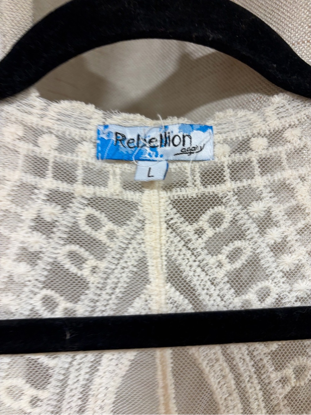 Rebellion Crochet Lace Duster Kimono in Ivory - Picture 4 of 8